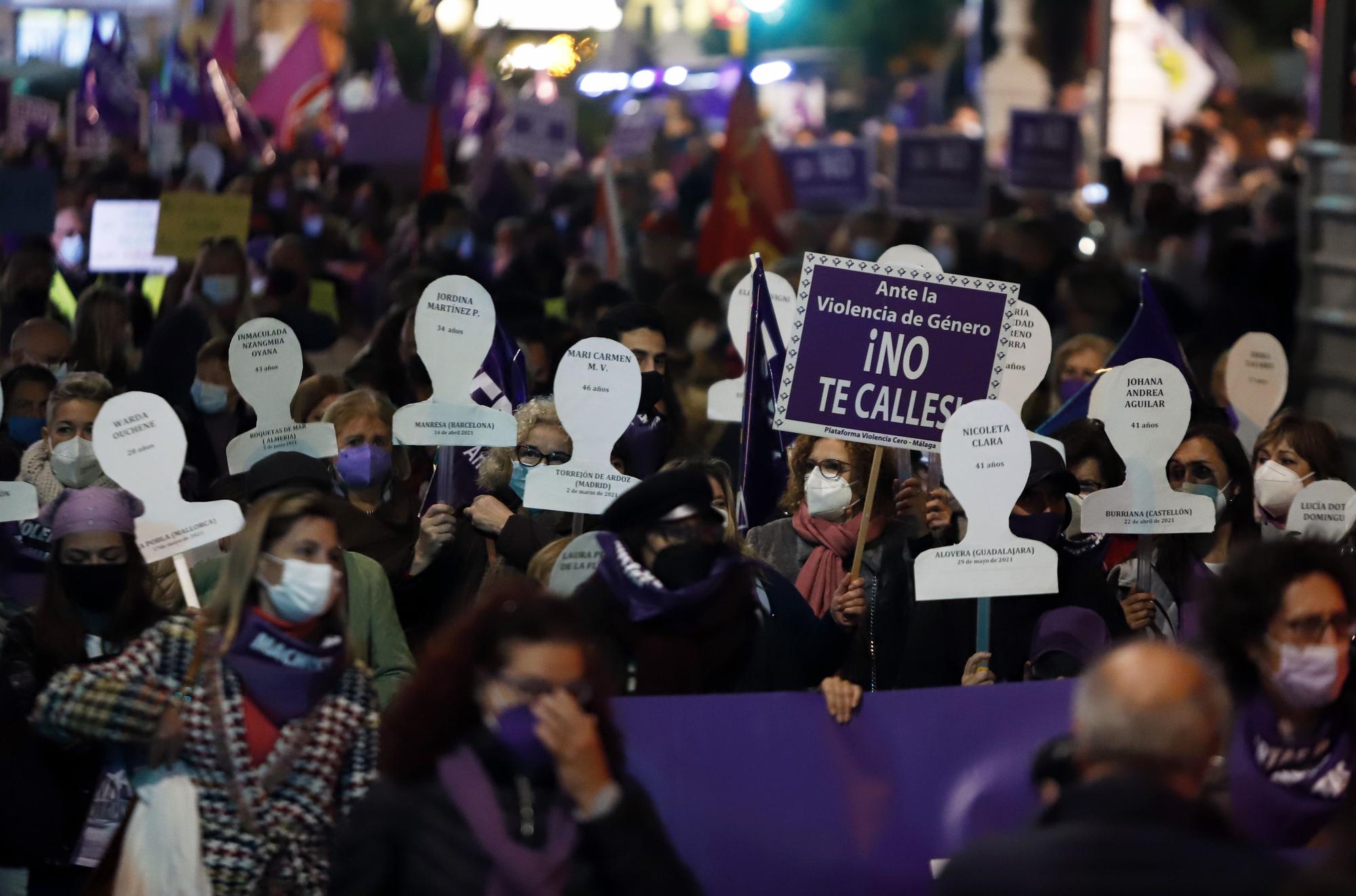 Manifestación del 25N contra la violencia machista en Málaga