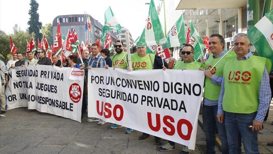 Protesta por la parálisis del convenio de seguridad privada