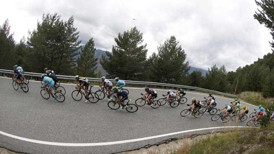 El pelotón, durante la etapa de Andorra.