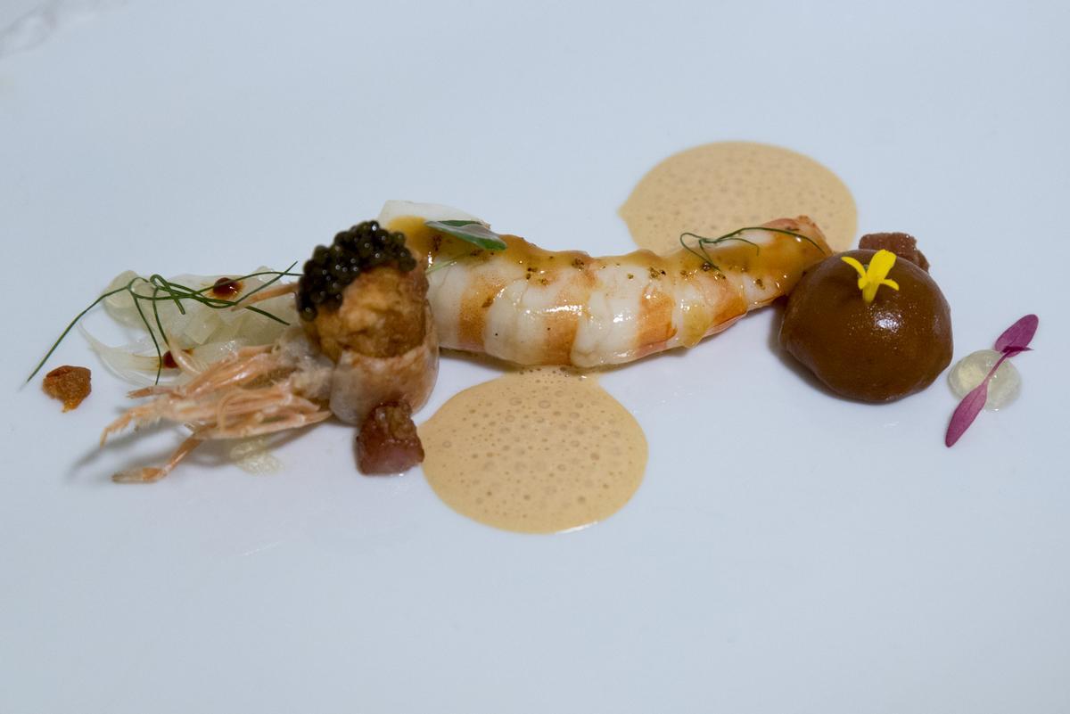 "Tierra y Mar", de Niki Pavanelli (Tenerife). Plato ganador en la última edición del Concurso Nacional de Cocina de la Ñora y el Langostino de Guardamar
