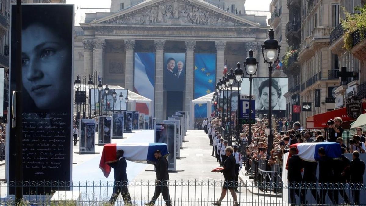 Inhumación de Simone Veil en el Panteón francés.