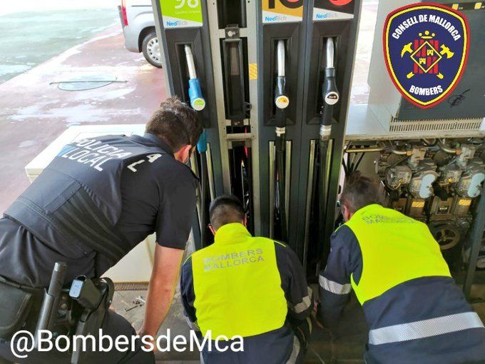 Rescatan a un gato atrapado en un surtidor de gasolina en Inca