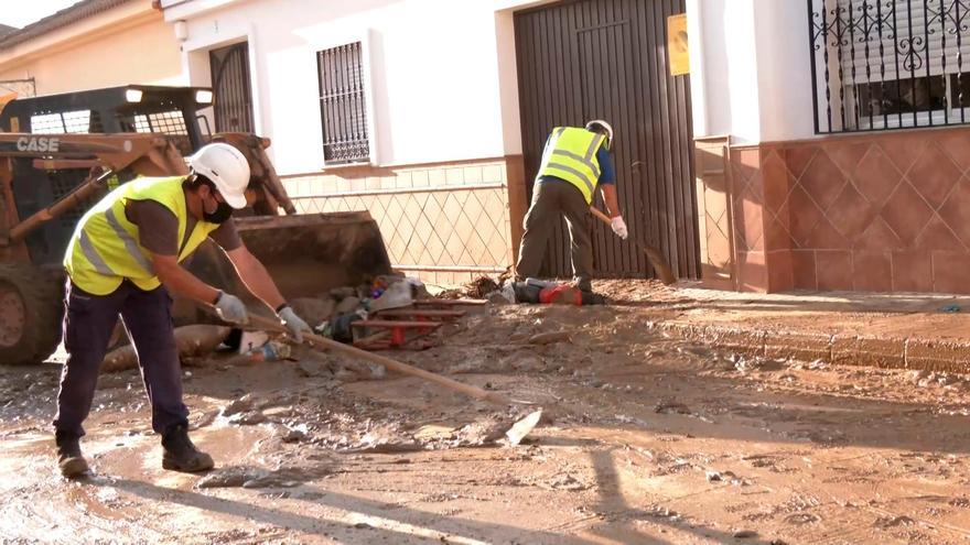 Vecinos y operarios limpian las casas y calles en Lepe / EP