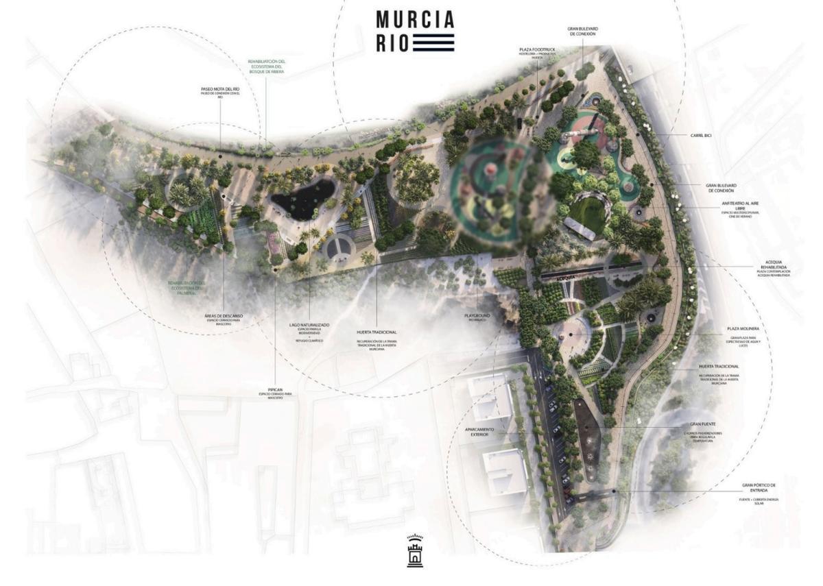 Mapa completo de la primera fase del Parque Metropolitano Oeste