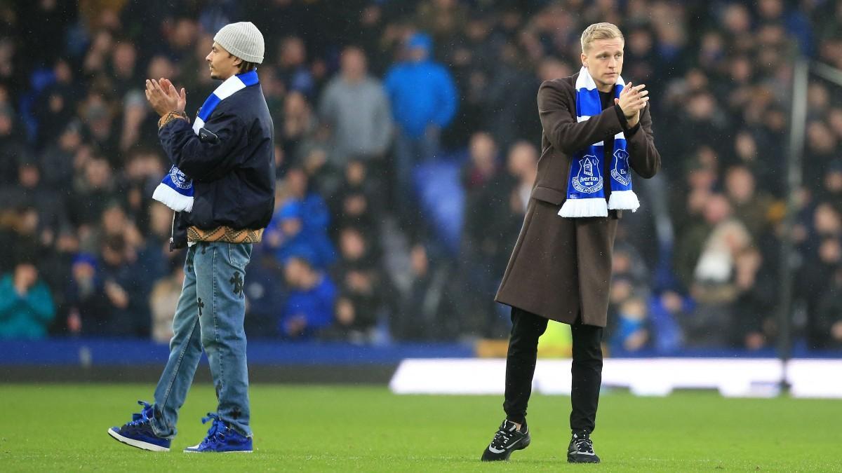 Van de Beek en su presentación con el Everton