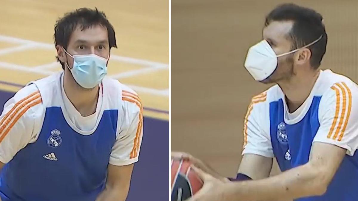 Sergio Llull y el 'tocado' Rudy Fernández