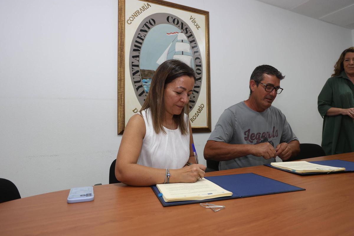 La firma del convenio.