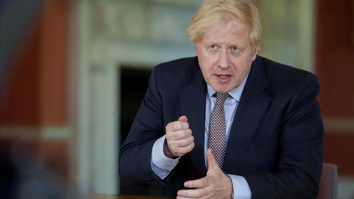 Boris Johnson durante su comparecencia.
