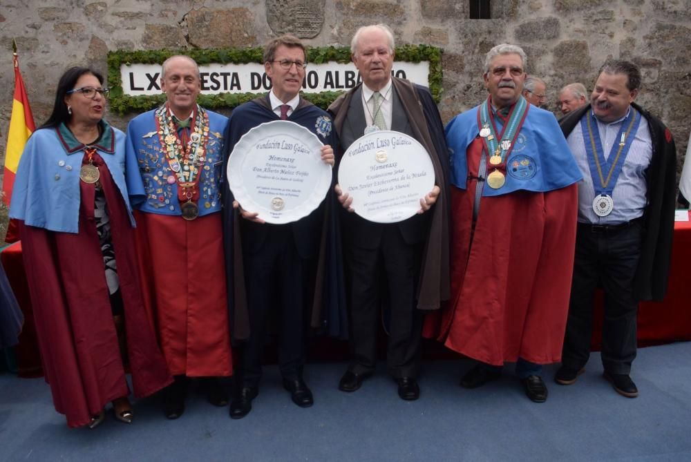 Alberto Núñez Feijóo presidió un acto en el Pazo de Fefiñáns en el que el protagonista inesperado fue el intenso calor.