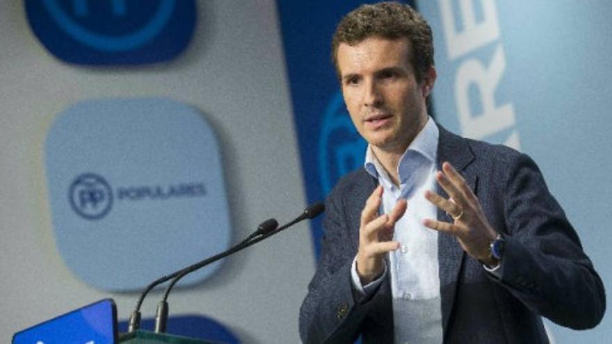 Pablo Casado niega que el PP esté en crisis e insiste en el liderazgo de Rajoy