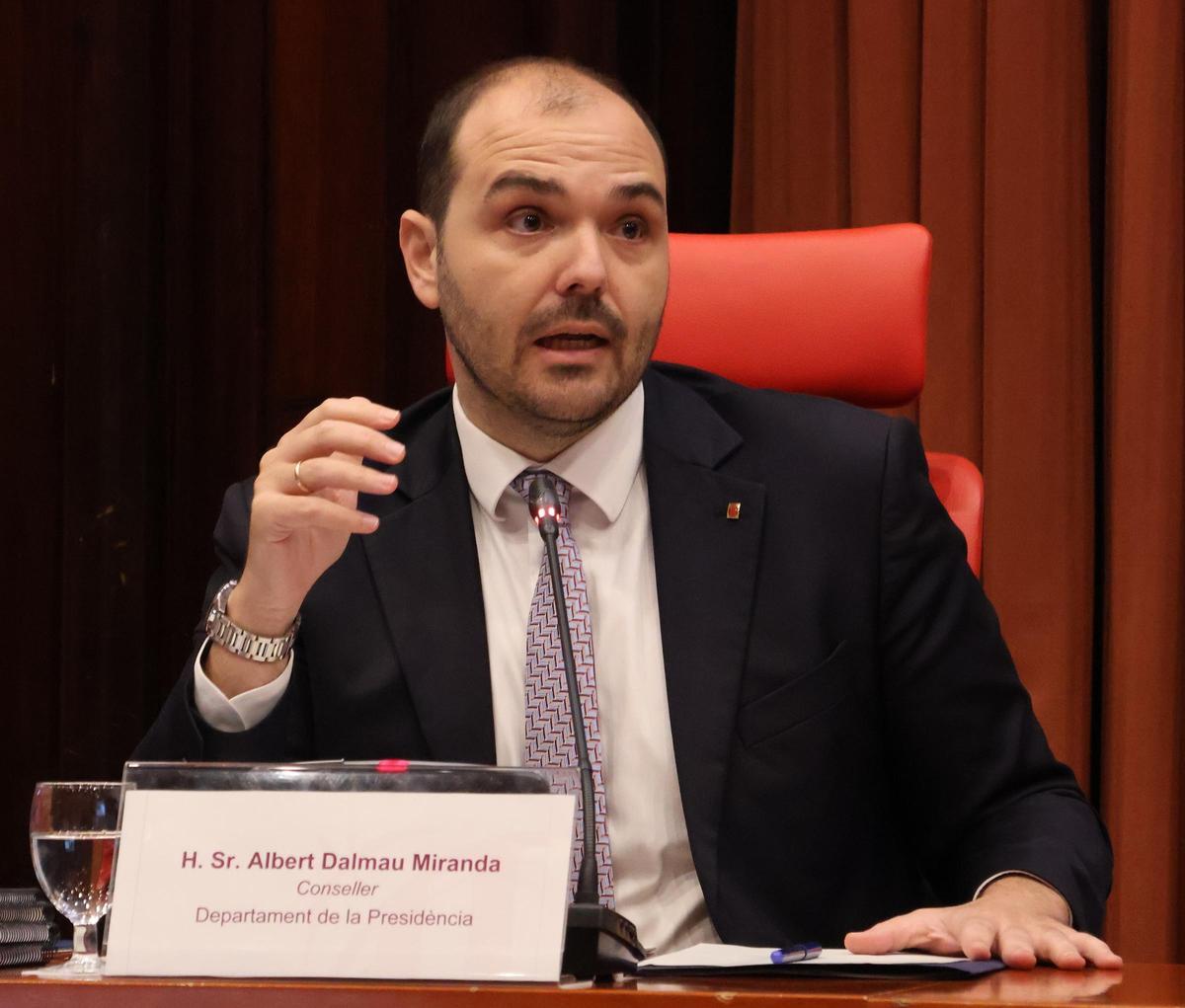 Albert Dalmau, conseller de Presidència, al Parlament