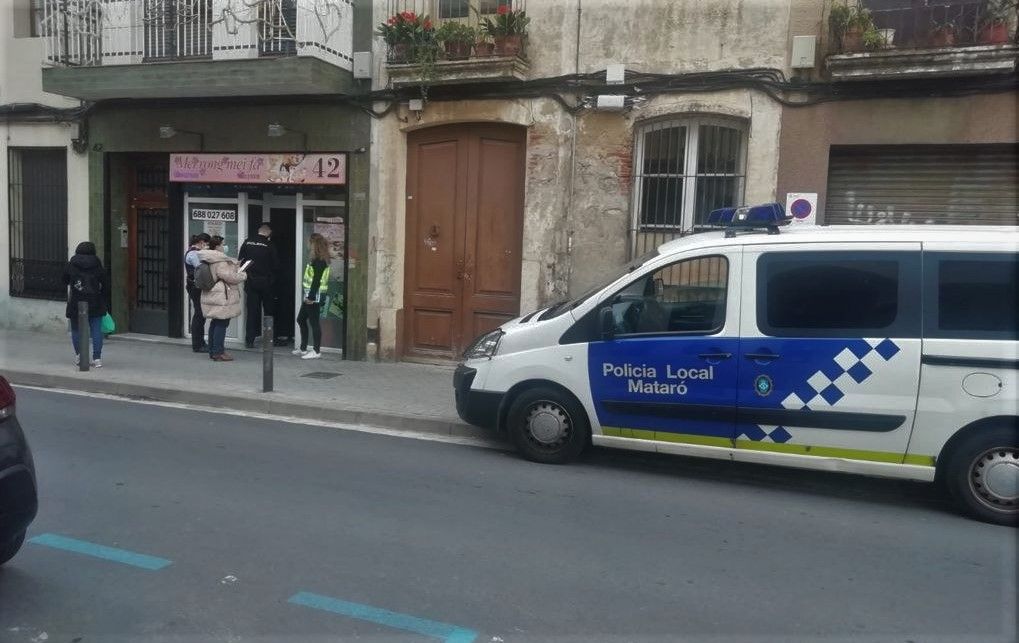 Operativo policial en Mataró.