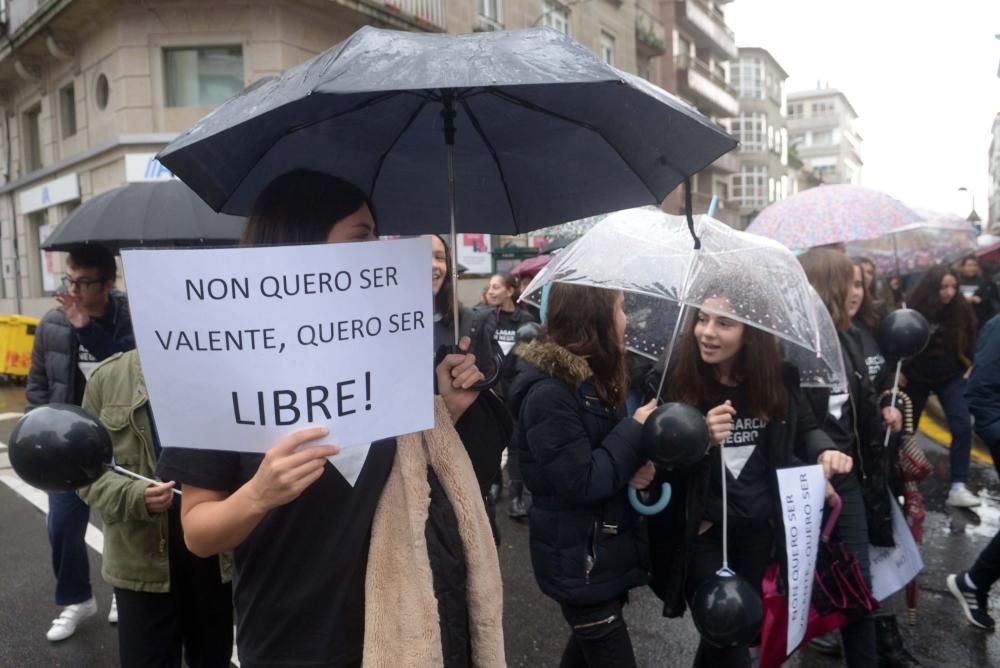 Manifestaciones en Galicia contra el maltrato. // I. Osorio, Bernabé/Luismy, G. Núñez, N. Parga