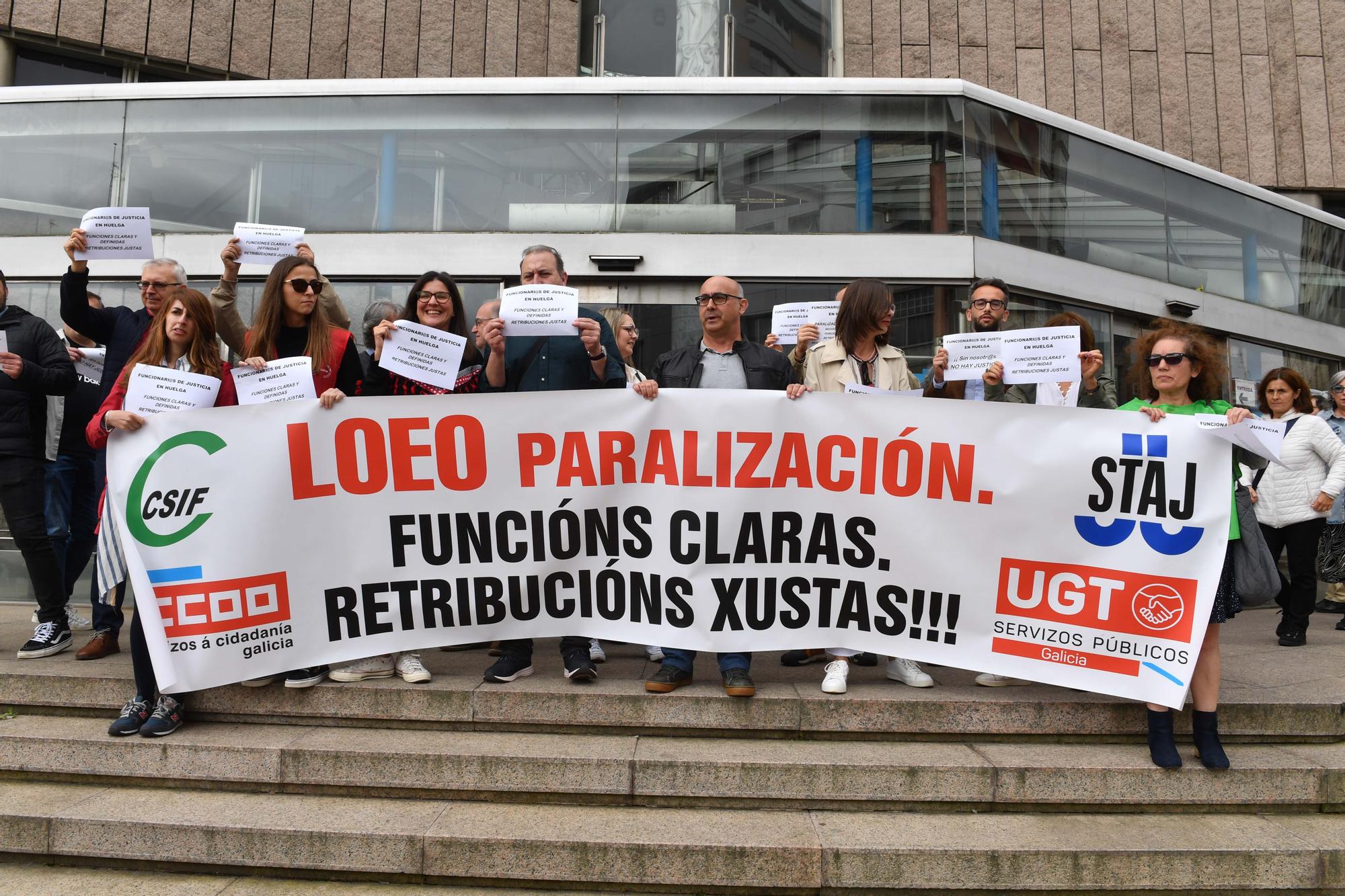 Manifestación de los funcionarios de Justicia en A Coruña