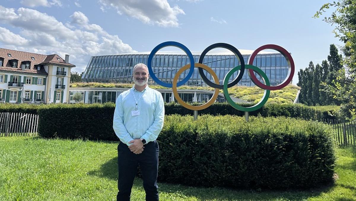 Juan Manuel Cortell en la sede del Comité Olímpico Internacional.