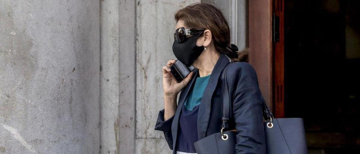 La madre del asesino de Marta Calvo, en el juzgado de Palma de Mallorca.