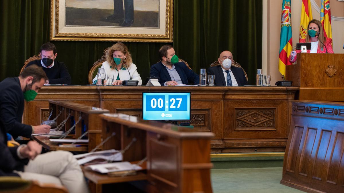 Imagen de archivo de un pleno municipal en el Ayuntamiento de Castelló, este año.