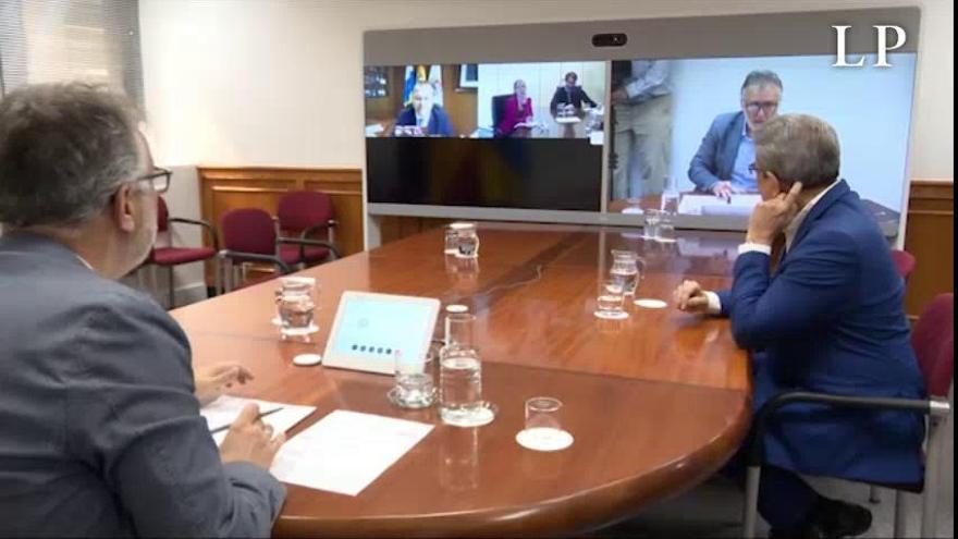 Coronavirus en Canarias | Reunión por videoconferencia de Ángel Víctor Torres con los alcaldes de los municipios más poblados de Canarias