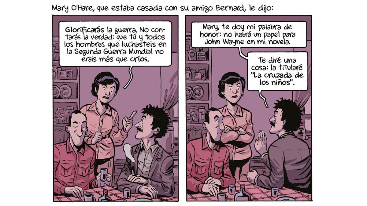 Viñetas de 'Matadero cinco', versión de Albert Monteys y Ryan North, de la novela de Vonnegut.