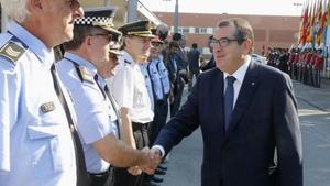 El ’conseller’ de Interior, Jordi Jané, en la Escola de Policia de Mollet del Vallès (Barcelona).