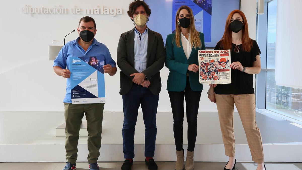 Jesús Criado, Francisco José Martín, Ana Paneque y María Montero en la presentación del proyecto de prevención del suicidio