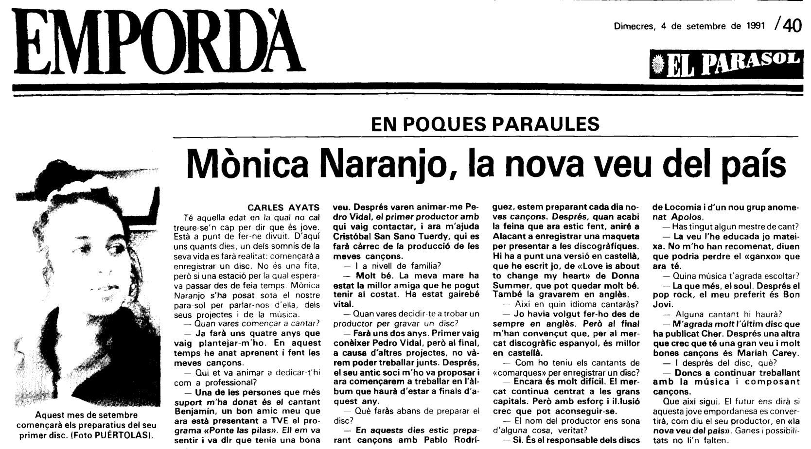 Mònica Naranjo, la nova veu del país