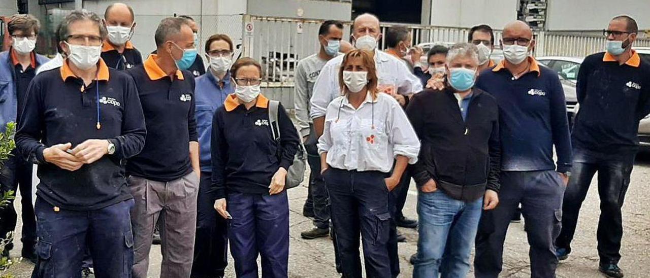 Protesta, en junio, de los miembros del comité de empresa de Componentes de Vehículos por la muerte de una trabajadora de la firma en accidente laboral.