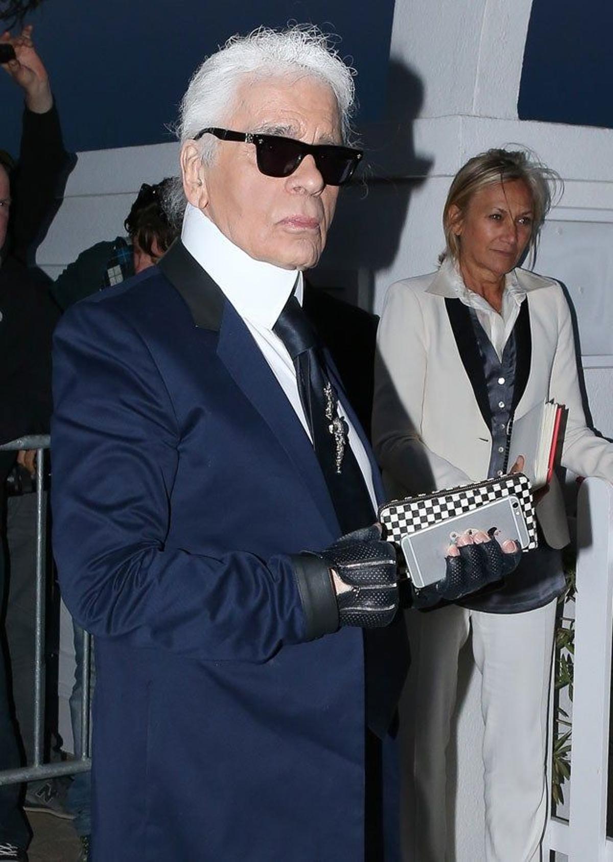 Karl Lagerfeld en la fiesta de Vanity Fair en Cannes