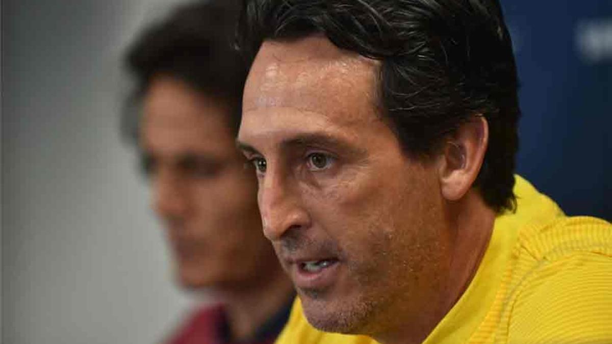 Emery, en la rueda de prensa del PSG