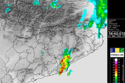 Mapa del Meteocat con la evolución de las precipitaciones en Catalunya.