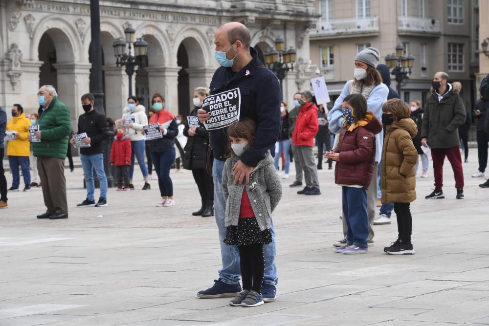 Protesta de los hosteleros en María Pita