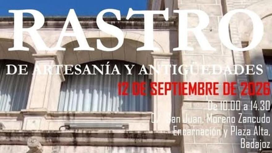 Habrá Rastro de Artesanía y Antigüedades este sábado en el Casco Antiguo de Badajoz
