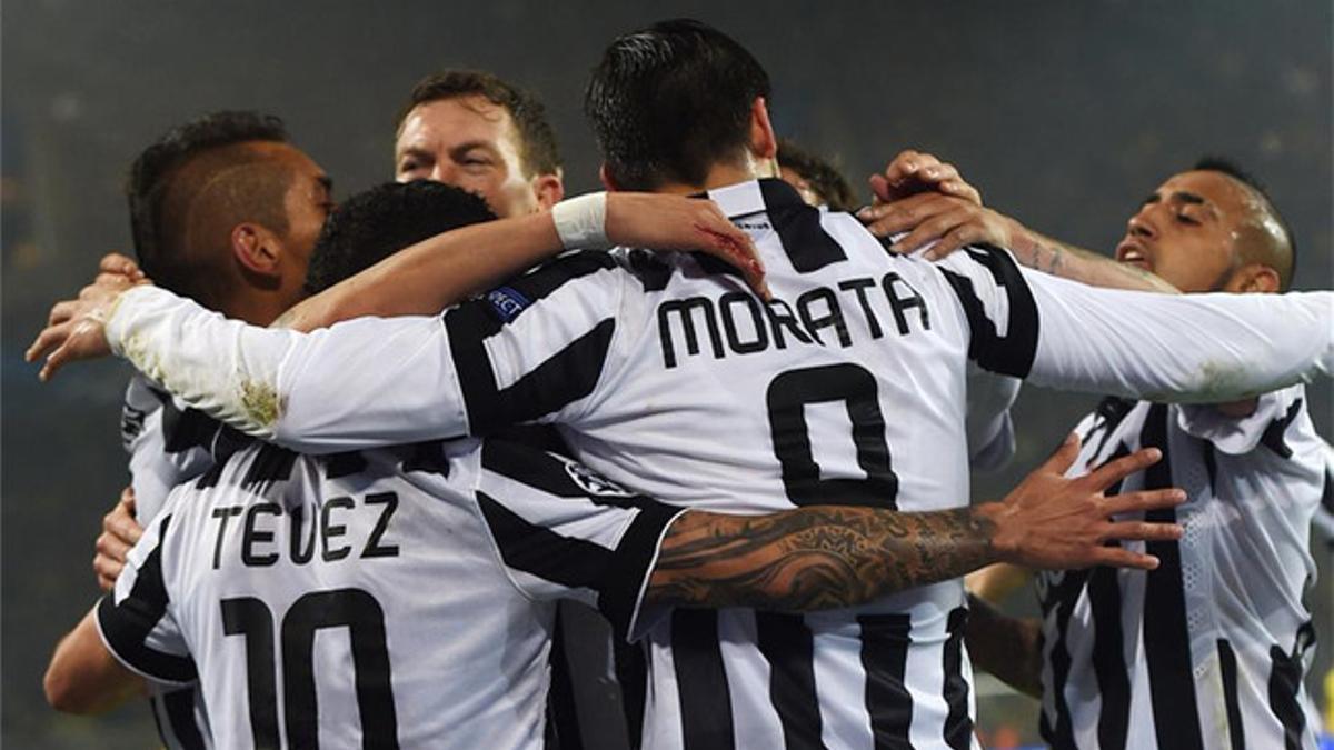 Los jugadores de la Juventus celebrando un gol