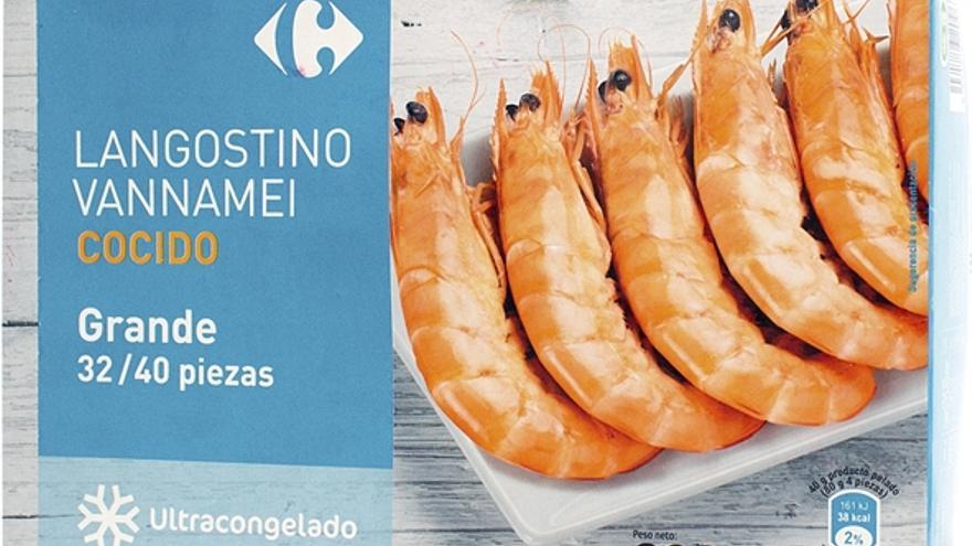 Langostino vannamei cocido grande marca Carrefour