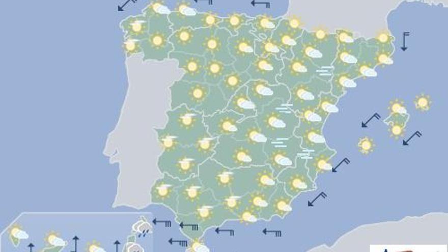 Intervalos nubosos y lluvias débiles al sur de Canarias