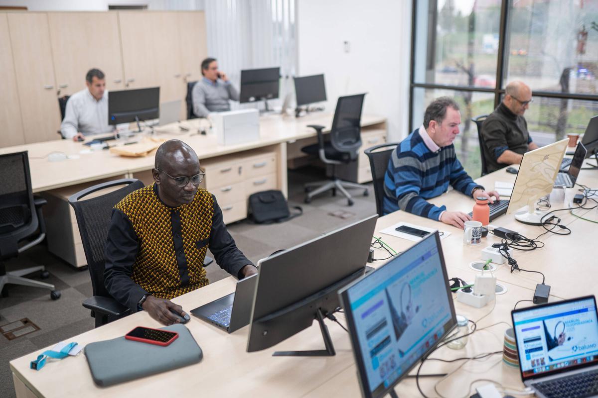 Abdoulaye Fall, ejectutivo en Baluwo, el pasado miércoles en las oficinas de la empresa, en Sant Just Desvern.
