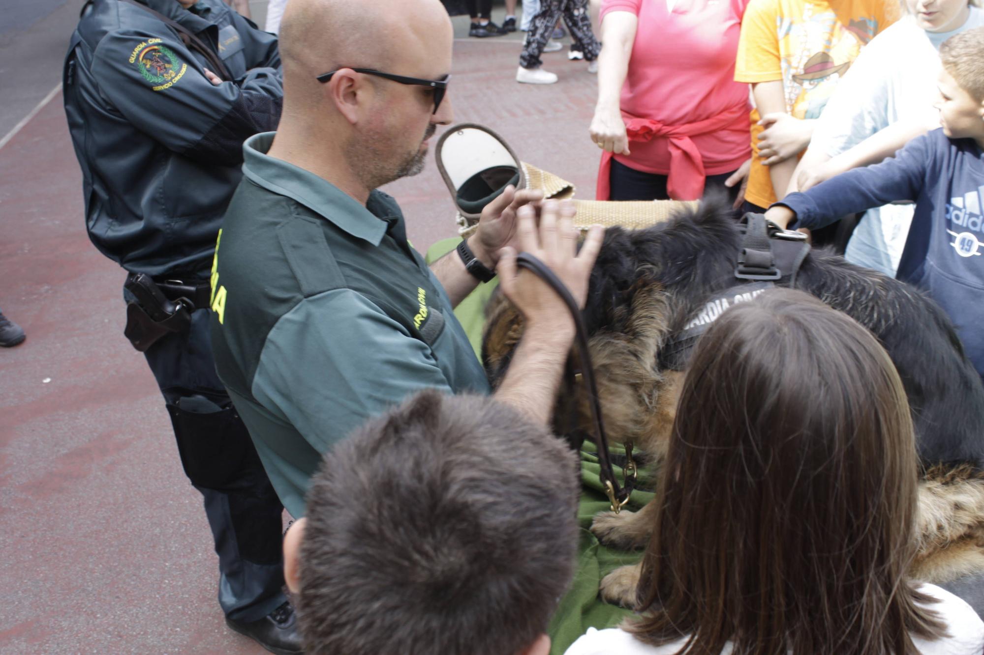 La visita de la Guardia Civil al colegio gijonés de Laviada, en imágenes