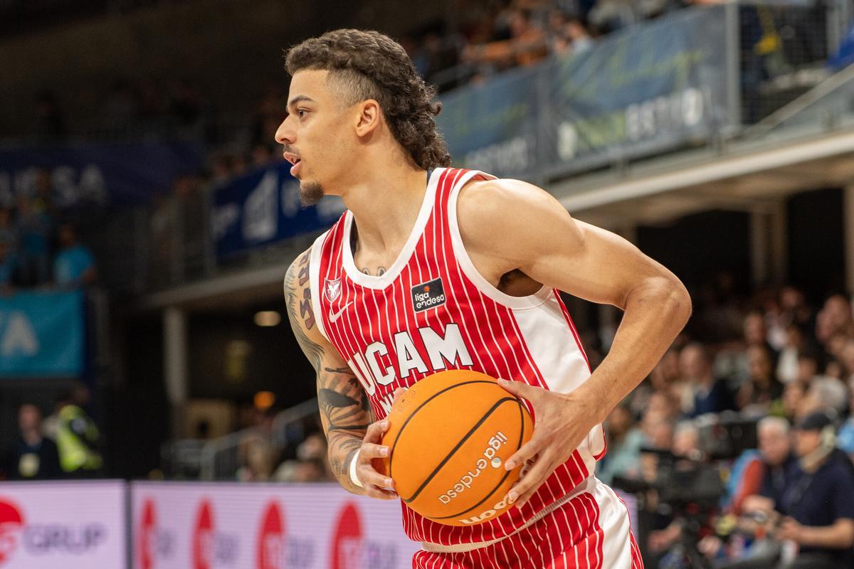Jonah Radebaugh, capitán del UCAM Murcia, durante el partido ante el Andorra.