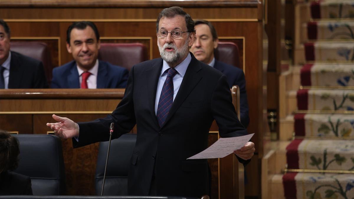 Mariano Rajoy durante su intervención en la sesión de control al Ejecutivo.