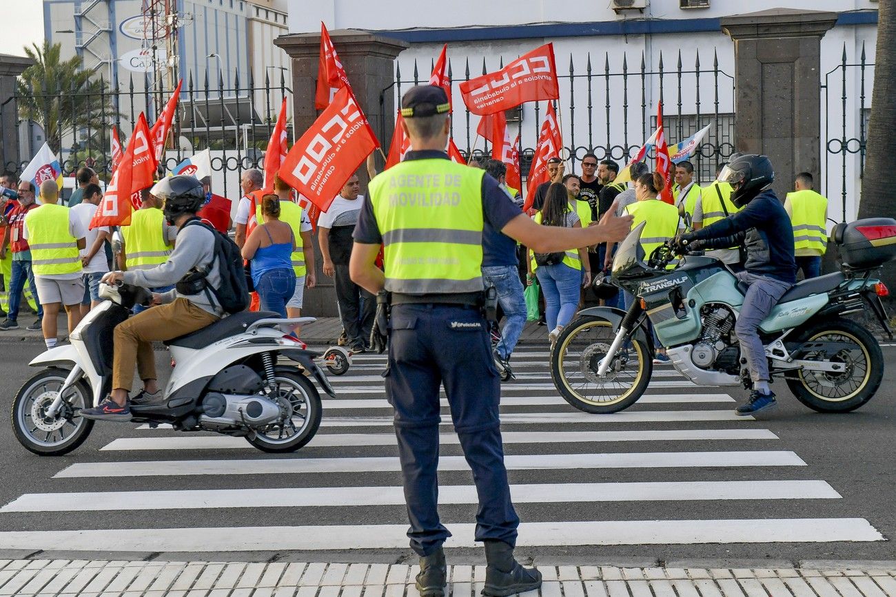 La primera jornada de la huelga de transporte no deja incidencias destacables en Las Palmas