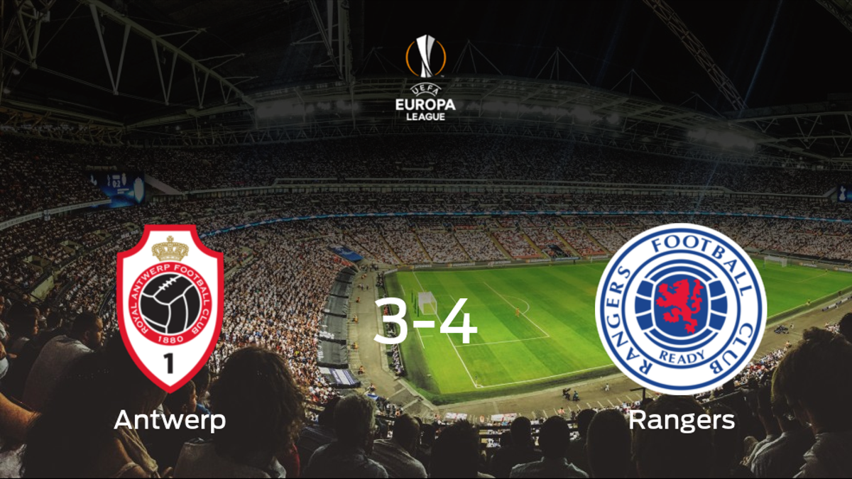 Victoria 3-4 del Rangers frente al Royal Antwerp en el partido de ida de dieciseisavos de final