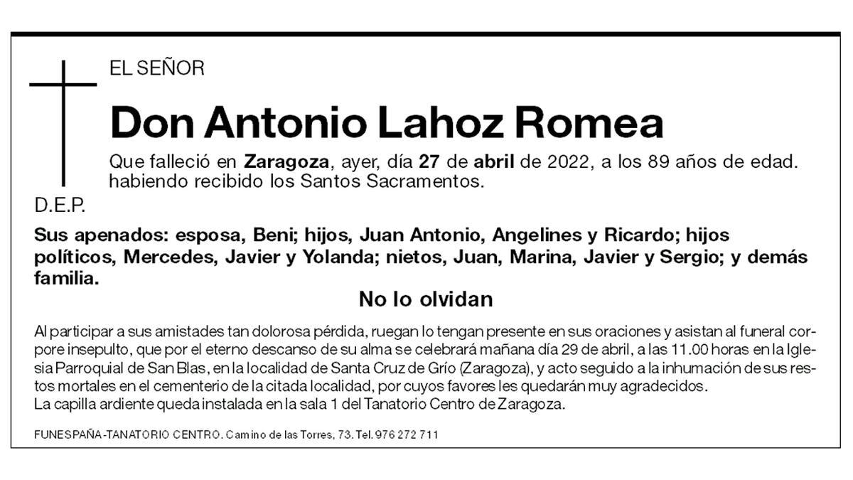 Don Antonio Lahoz Romea