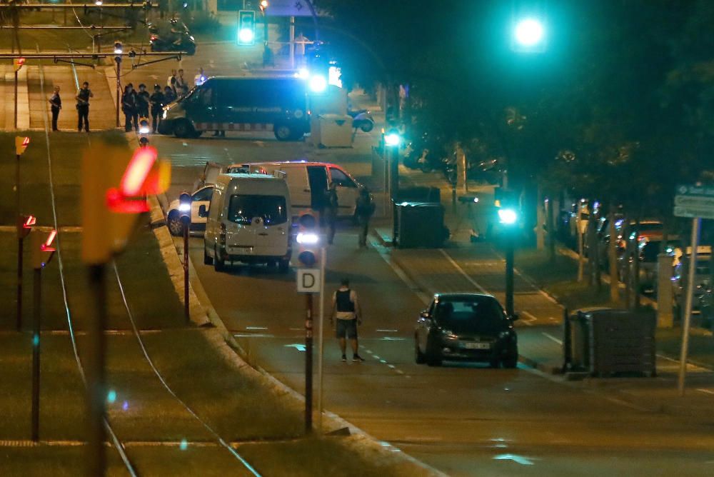 Imagen de las Ramblas a última hora la noche de ayer