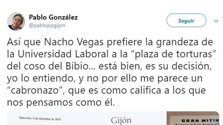 Nacho Vegas llama gánster al concejal del PP Pablo González