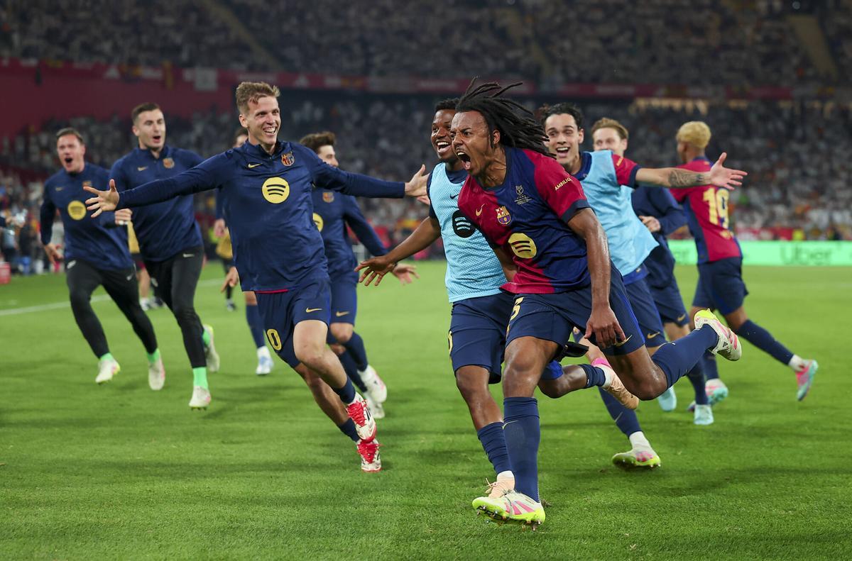 Koundé marcó el gol de la victoria ante el Real Madrid en la final de la Copa del Rey