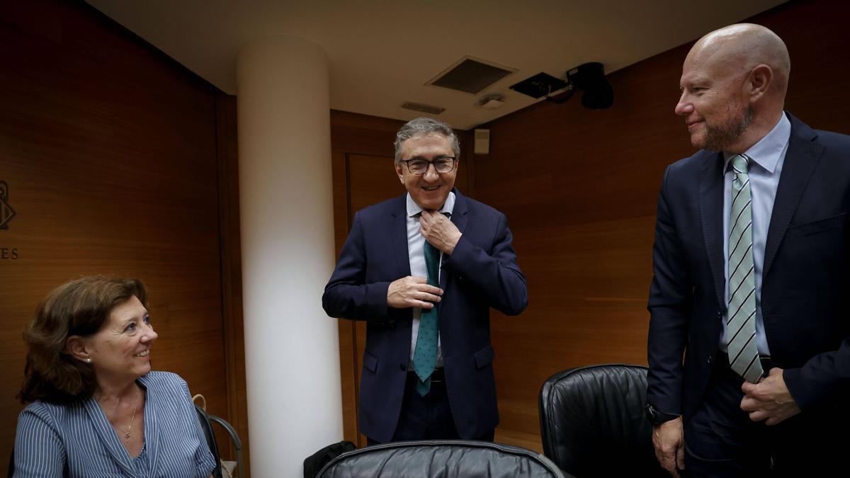 El conseller de Hacienda, José Antonio Rovira, explica los presupuestos en las Corts