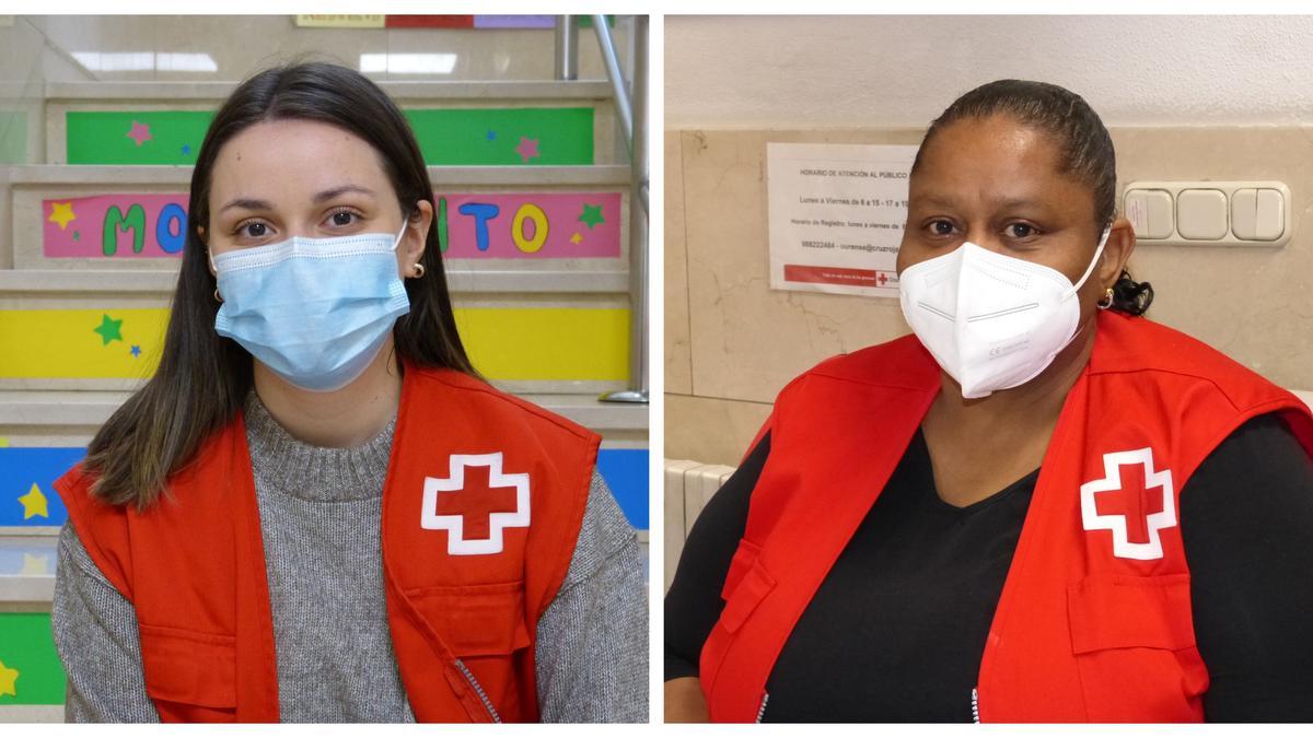 Vera Matos y Ana María Vázquez, voluntarias de Cruz Roja. // F. CASANOVA / I. OSORIO