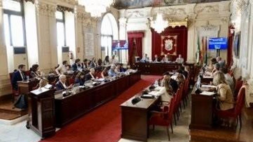 Imagen del pleno de hoy en el Ayuntamiento de Málaga