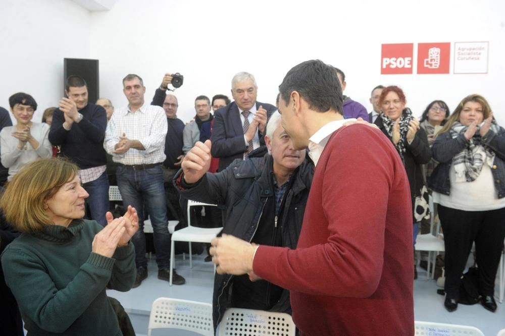 Encuentro de Pedro Sánchez con militantes socialis