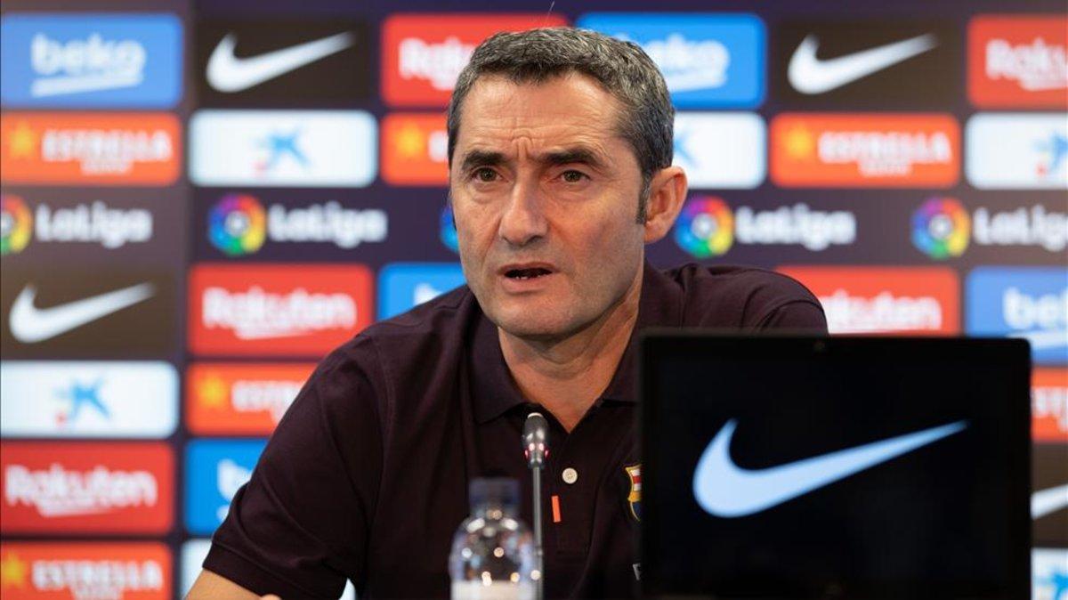 Ernesto Valverde, en la rueda de prensa